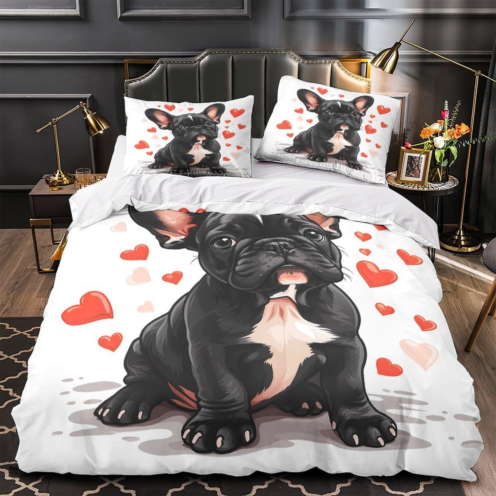 Parure de lit chiot bouledogue 3D, le cadeau d'anniversaire idéal pour ado