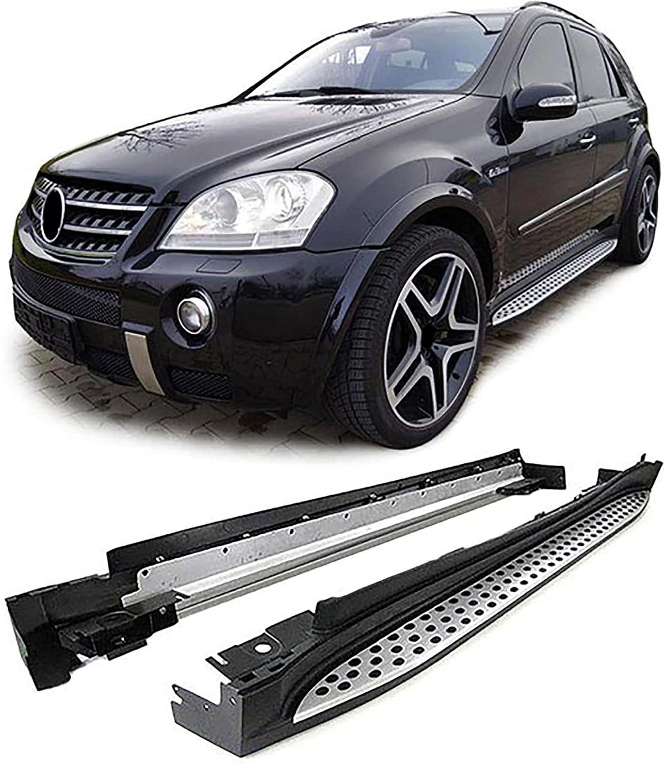 Carparts-Online 37895 Aluminium Running Boards, Flank Protection, OE Style with ABE