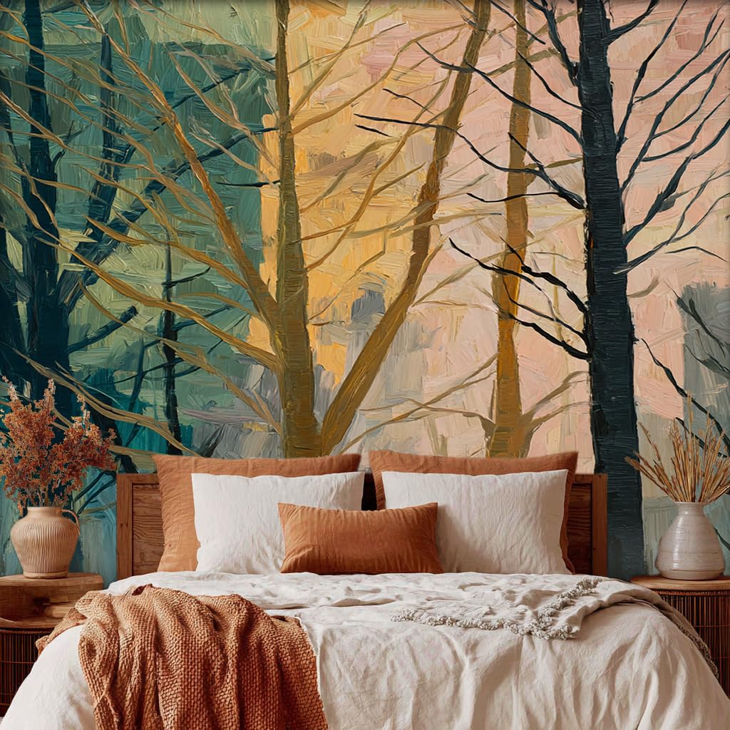 Papier Peint Forêt Salon et Chambre NOGAWA Papier Peint Motif Arbre
