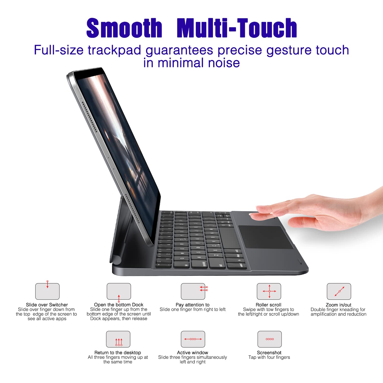 doqo Keyboard Case with Hub compatible with iPad Air 5th /4th 10.9
