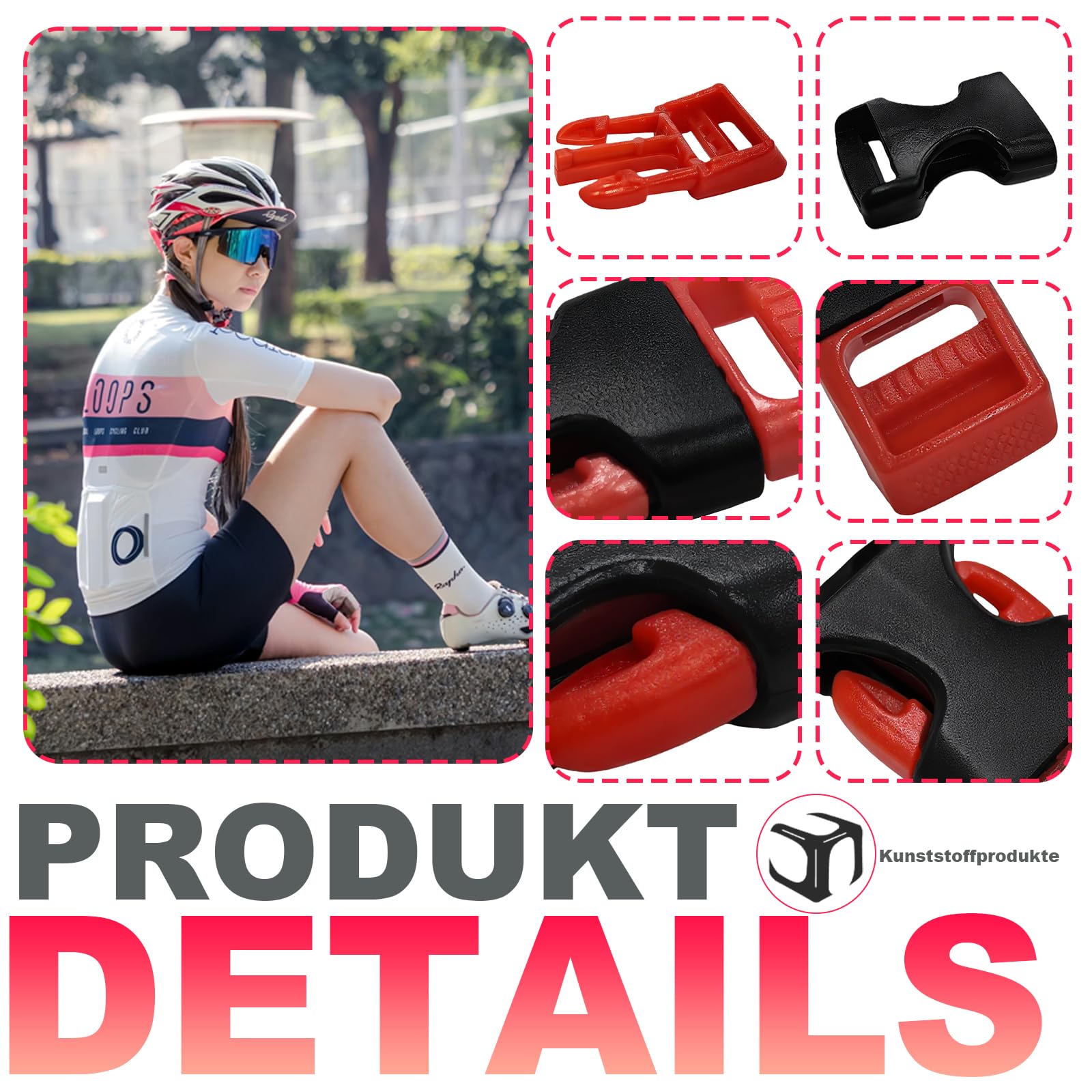 2 szt. Zapięcie na kask rowerowy, zapięcie na kask motocyklowy, szybkie zapięcie, zapięcie pod brodę, część zamienna do kasku, klamra paska, kask rowerowy, części zamienne