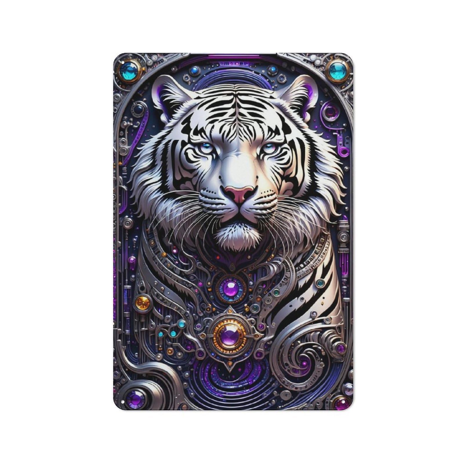 Junmoney Galactic Tiger Chronicles Retro Tin Wall Plaque 30X20cm For Man Cave Or Games Room, For Games Room Collectors