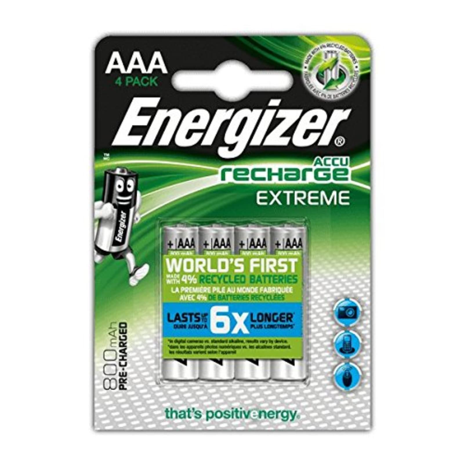 Energizer Recharge Extreme Akumulatory AAA, 4 szt
