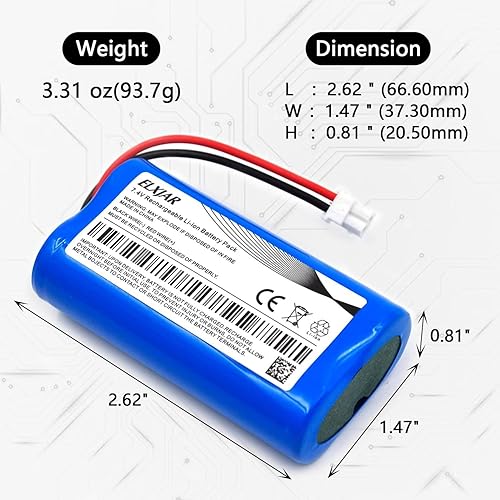 Miniatura 2 de Paquete de 2 baterías de iones de litio de 7.4 V 2600 mAh de repuesto para SurgiTel Eclipse EHL65 EHL-65 Odyssey Analog Headlight, se adapta a 25458
