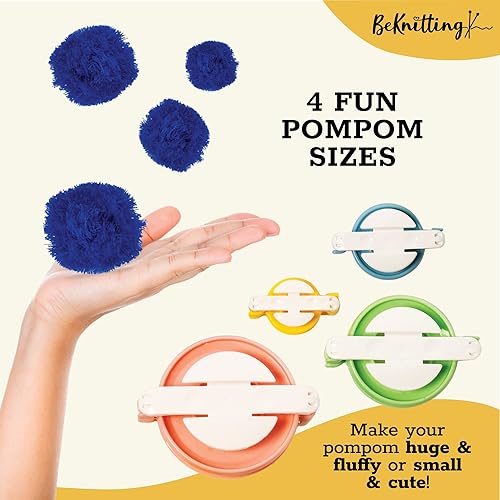 Miniatura 4 de BeKnitting Kit de tejido para principiantes adultos y niños - Aprende a tejer - Hilo, fabricantes de pompones, agujas y otros suministros