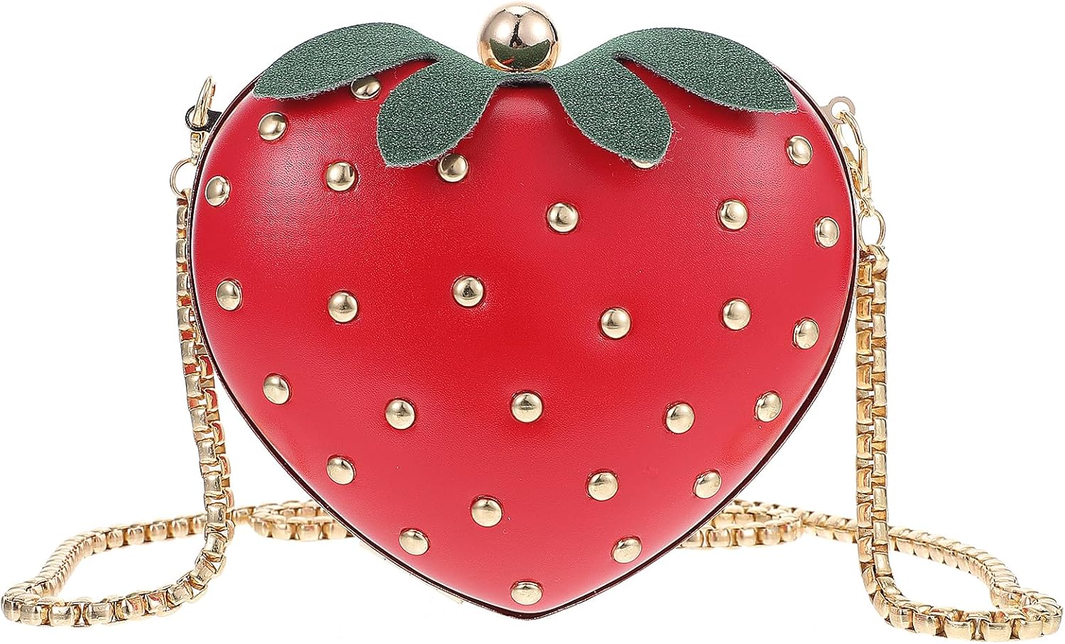 VALICLUD Strawberry Purse Crossbody Bag for Girls Cute Chain Shoulder Bag Small Fruit Shaped Handbag Wallet for Women Daily Use