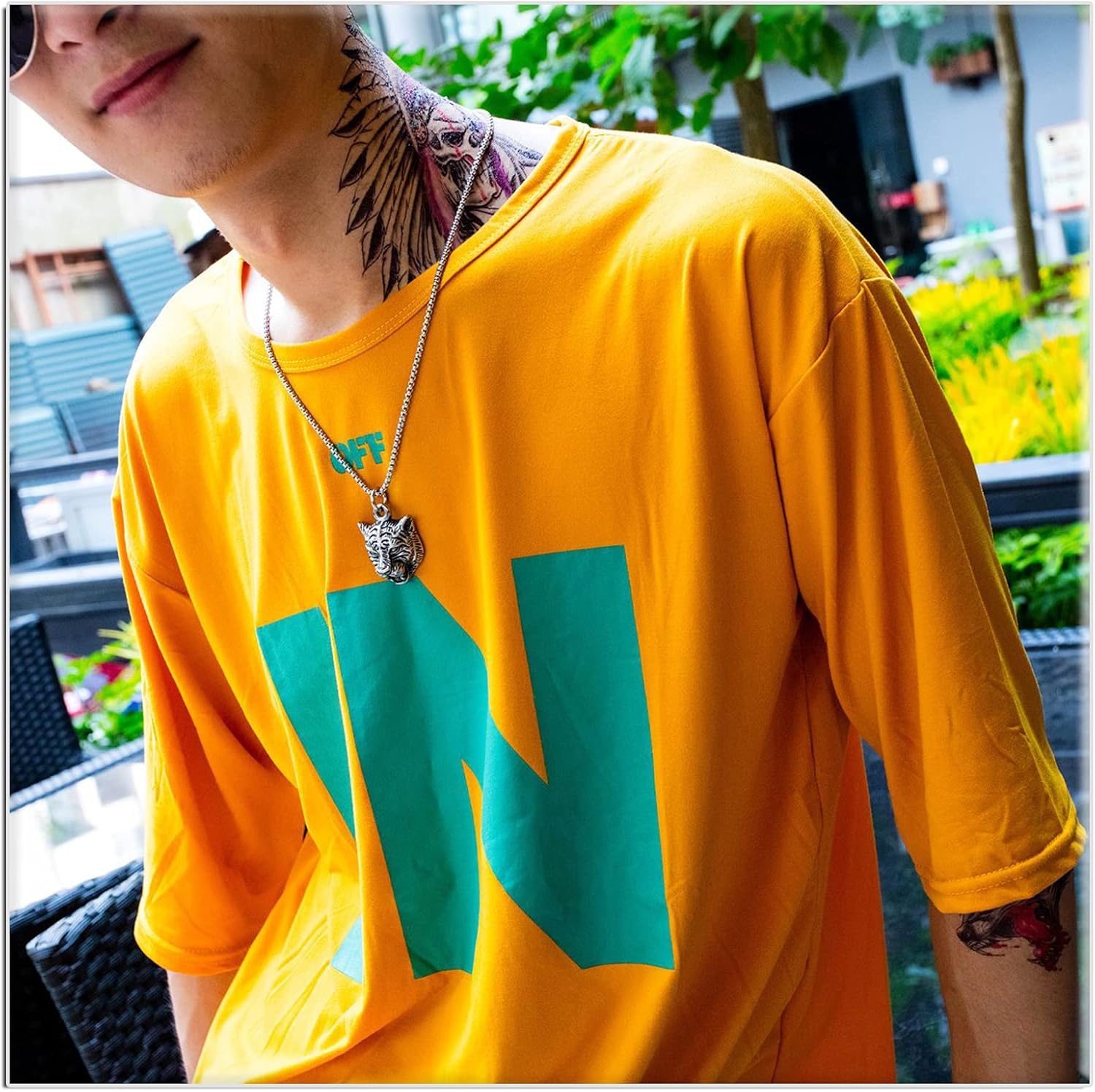 Xusamss Punk Rock Stainless Steel Animal Tiger Head Tag Pendant Charm Necklace - Image 2