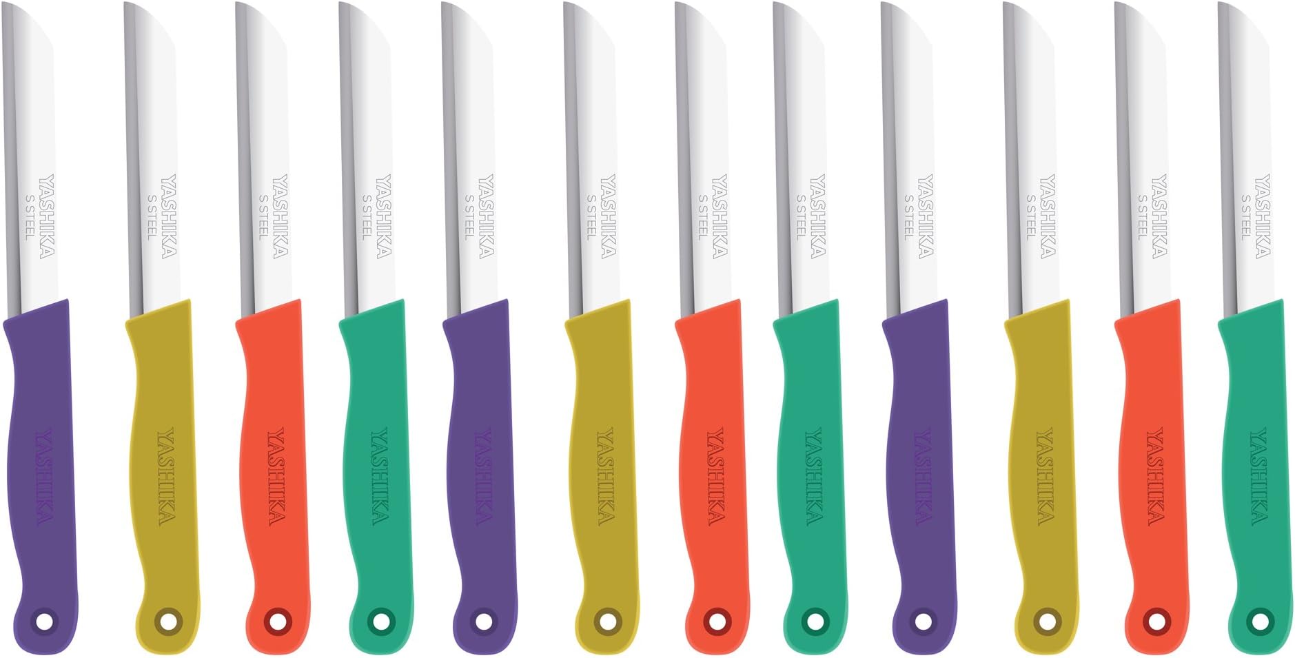 Darkpyro's Multi Purpose 12 psc Heavy Stainless Steel Knives Set with Bushy Type and Perfect Grip Handle(Multi Colour)