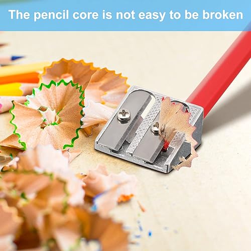 Miniatura 6 de 84 sacapuntas de doble agujero, sacapuntas manuales de aleación de aluminio, sacapuntas de metal, sacapuntas de mano, sacapuntas manual pequeño para