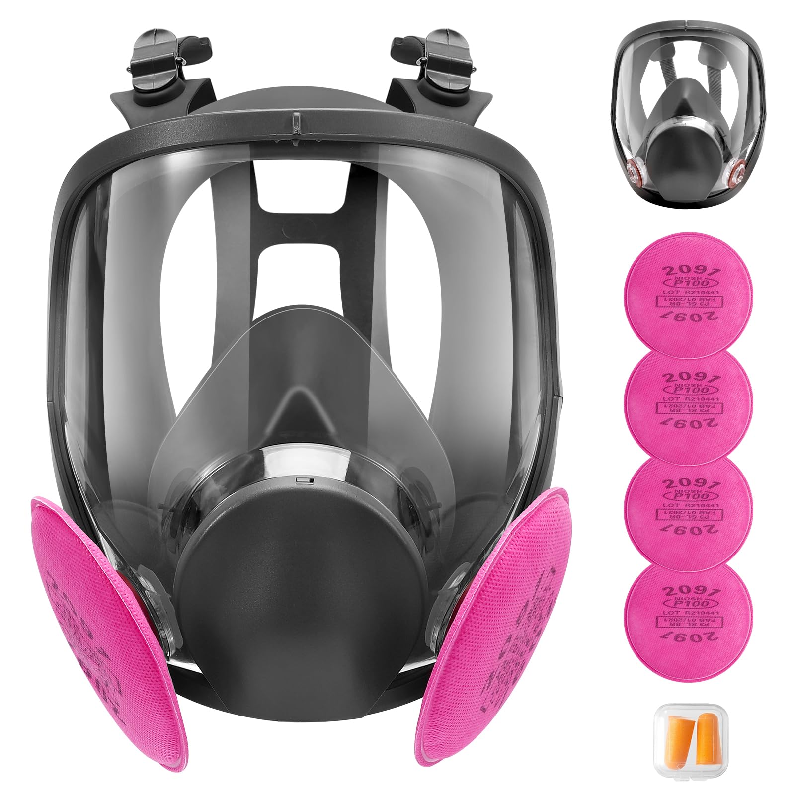 Gas Masks Survival Nuclear and Chemical - Reusable Full Face Respirator Gas Mask with Activated Carbon Filter