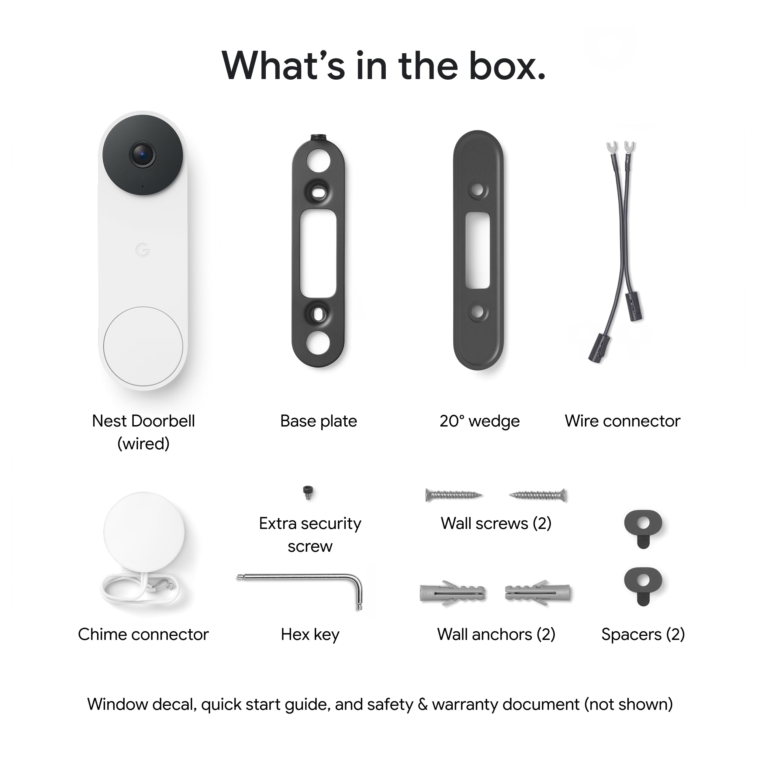 Google Nest Doorbell (Wired, 3rd Gen) - 2K Video and Gemini, Live View, Night Vision, 2-Way Audio - Works with Google Home - 2025 Model - Snow