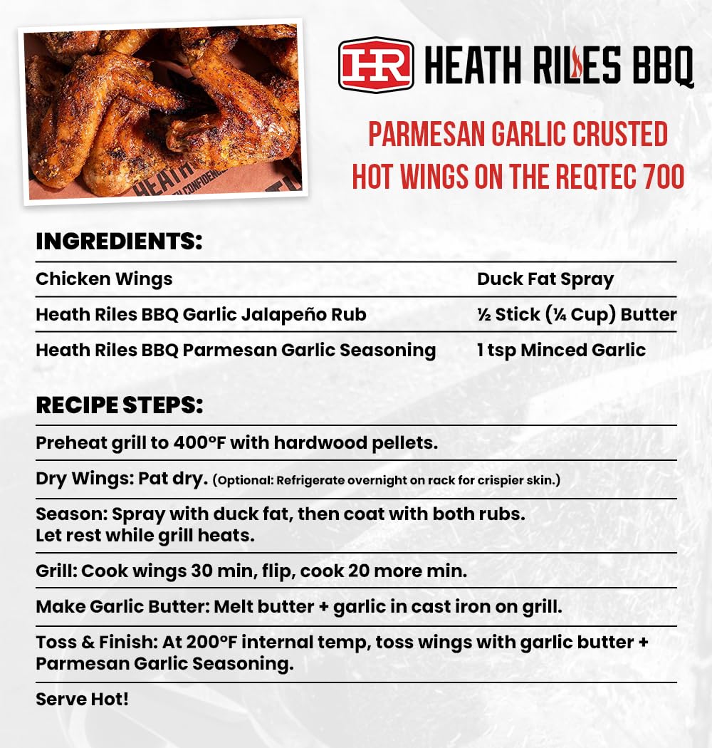 Heath Riles BBQ Rub - Parmesan Garlic Seasoning, Champion Pitmaster Recipe, Legendary Rubs For Smoking & Grilling, 80+ BBQ Championships, 8 oz. - Image 3