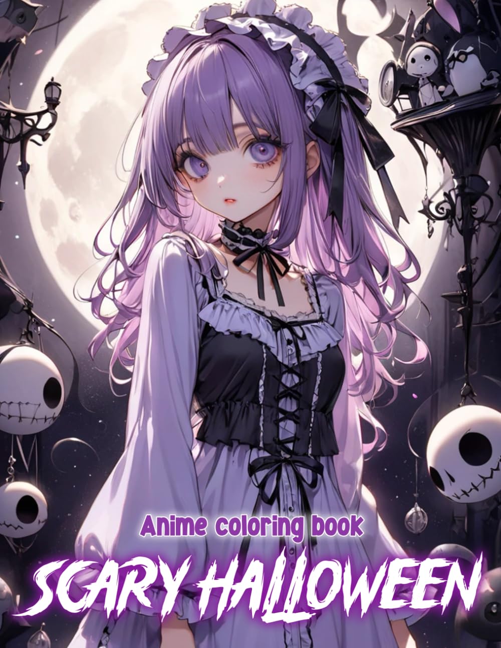 Anime Scary Halloween Coloring Book: 50+ Creepy And Cool Anime Characters For Kids, Teens And Adults