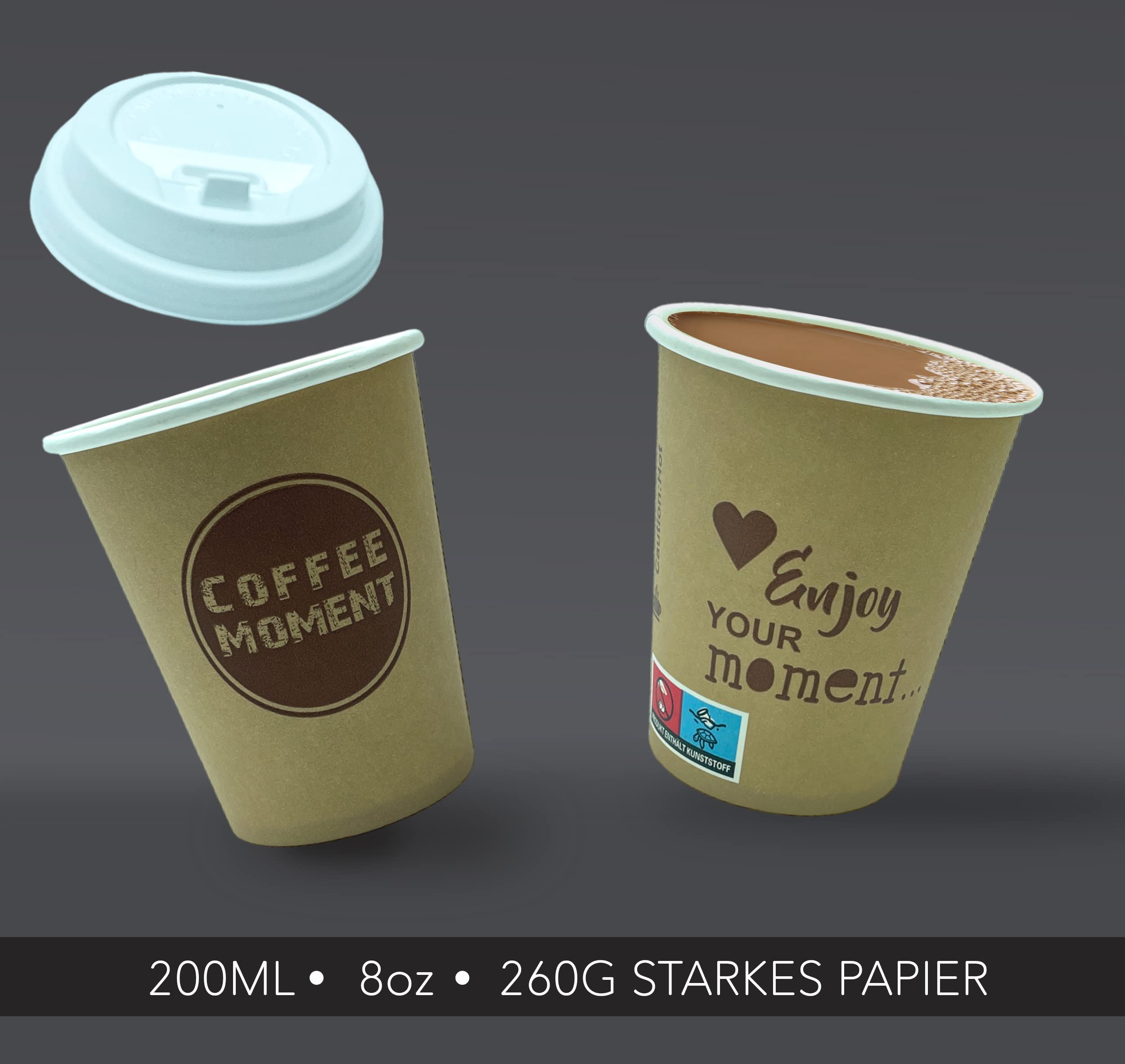 clearfee 1000 pezzi bicchieri di carta Coffee To Go 200 ml 8 Oz adatti per bevande calde e fredde, tazze da caffè usa e getta