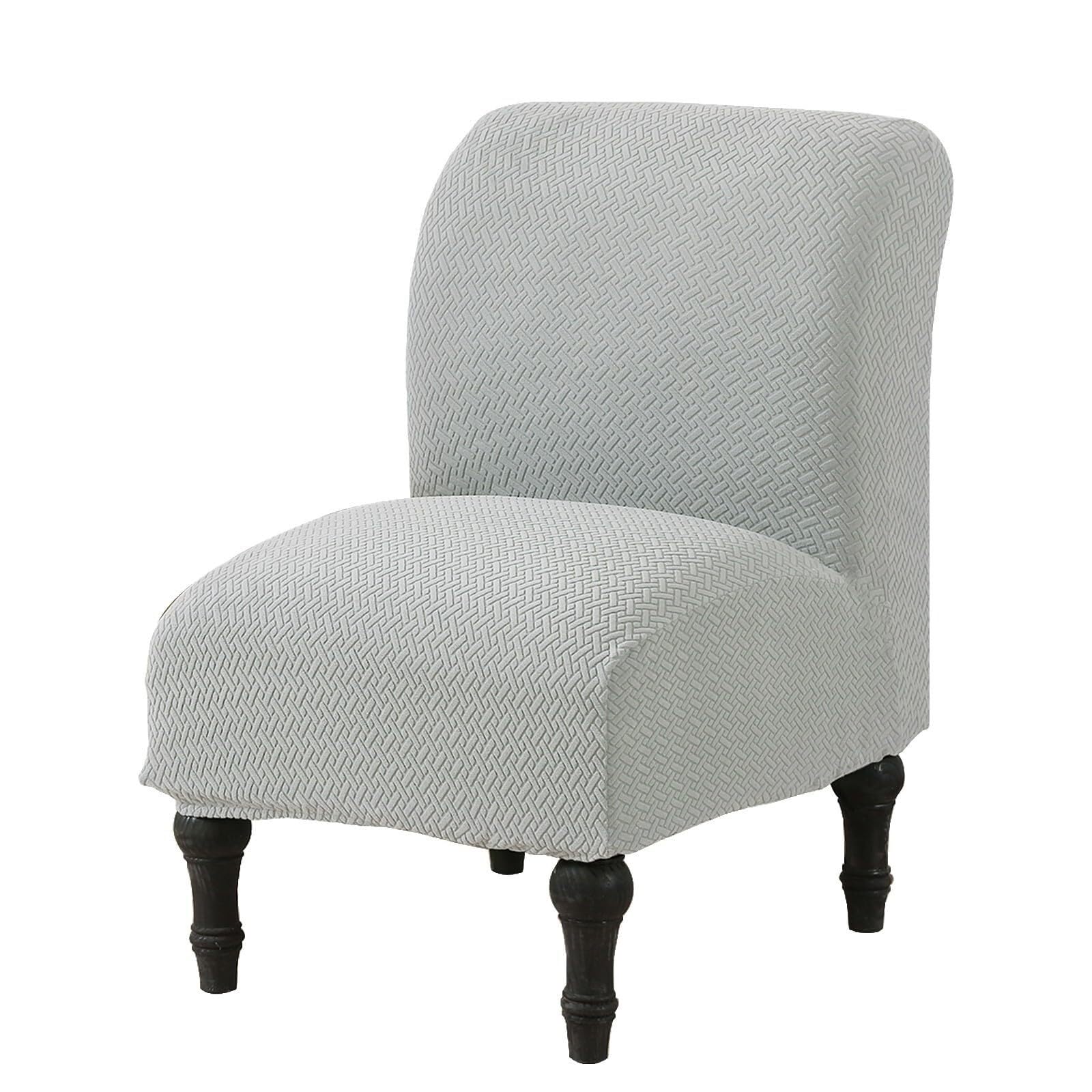BEIWOSHA Armless Chair Slipcover Stretchy Jacquard Accent Chair Covers Universal Removable Couch Covers for Accent Chairs Living Room Slipper Chair Slipcover