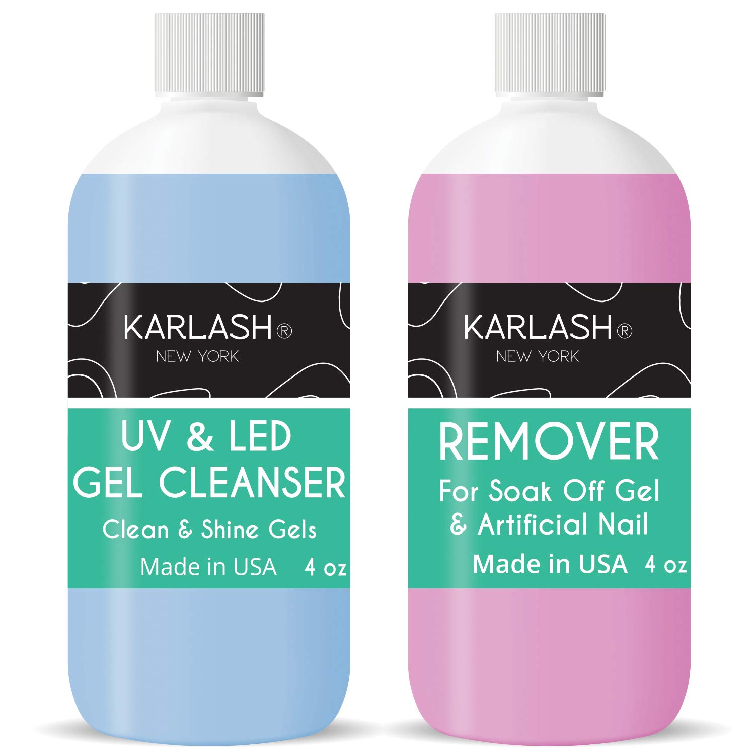 Karlash Professional Soak Off Remover for Gel Nail Polish Remover & UV Gel Cleanser for Gel Polish Top Coat (Set of 4 Ounce) : Beauty & Personal Care
