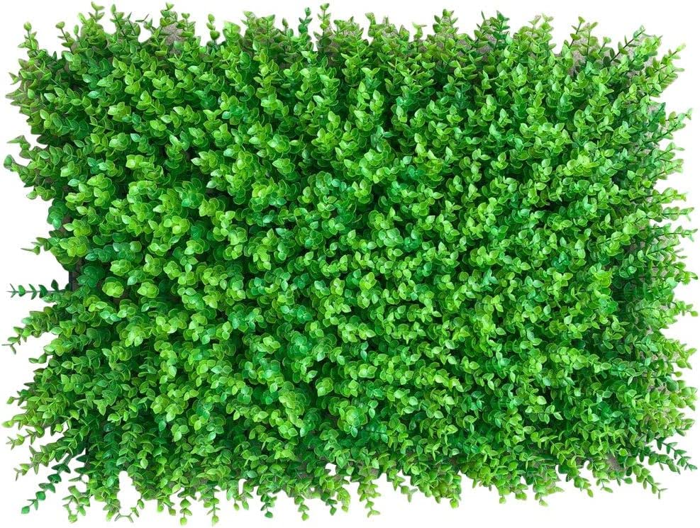 Dekorly Artificial Greenery Wall Decor, Artificial Boxwood Panels Mat Wall Backdrop Faux Grass Decor Plant Privacy Fence Grass Wall Panel Topiary Plant Wall Moss Wall 24"x16" (Green, Only One)-image-15