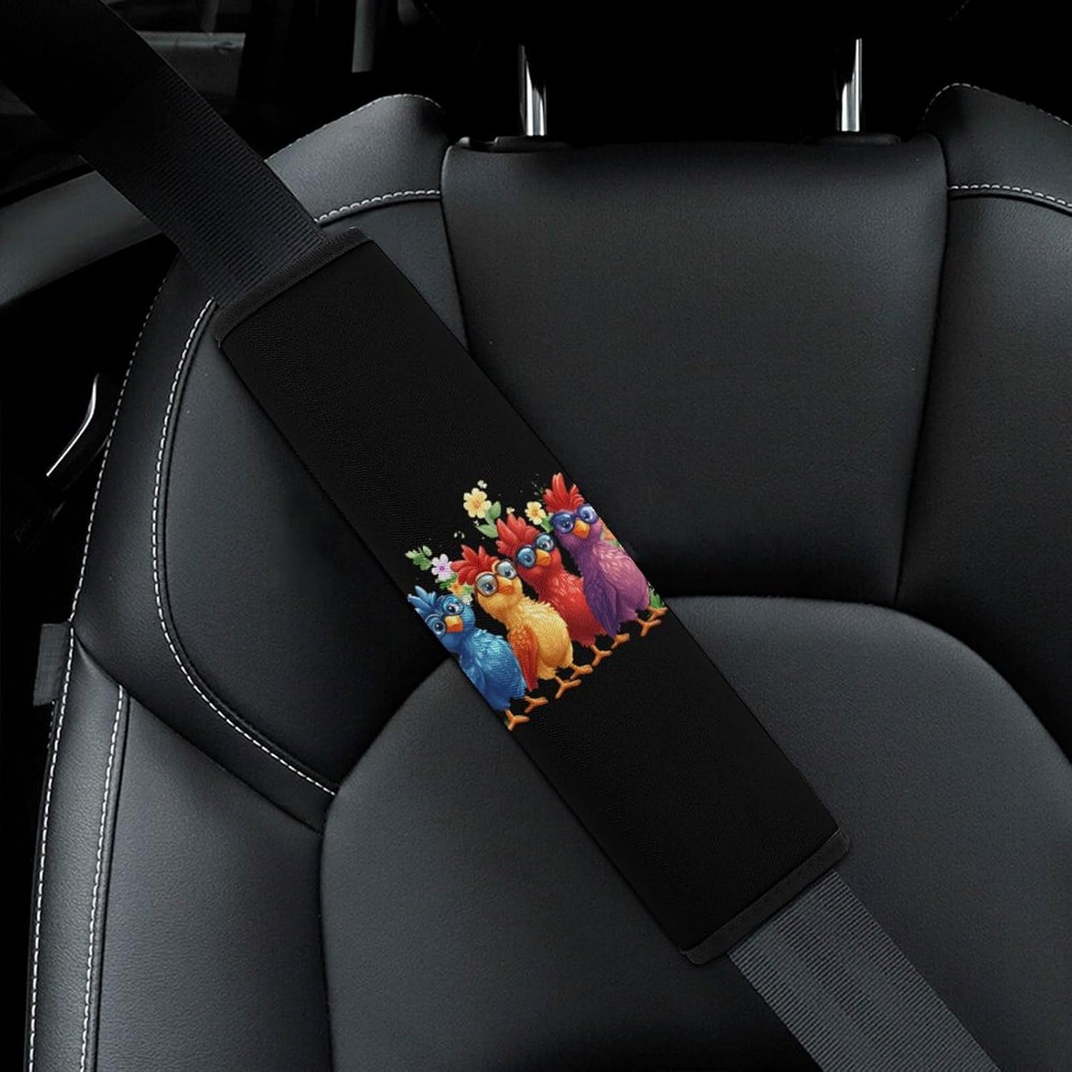 Chicken Mom (3) Car Seat Strap Covers Soft Seat Strap Shoulder Pads Seatbelt Covers for All Car Seats 1PCS