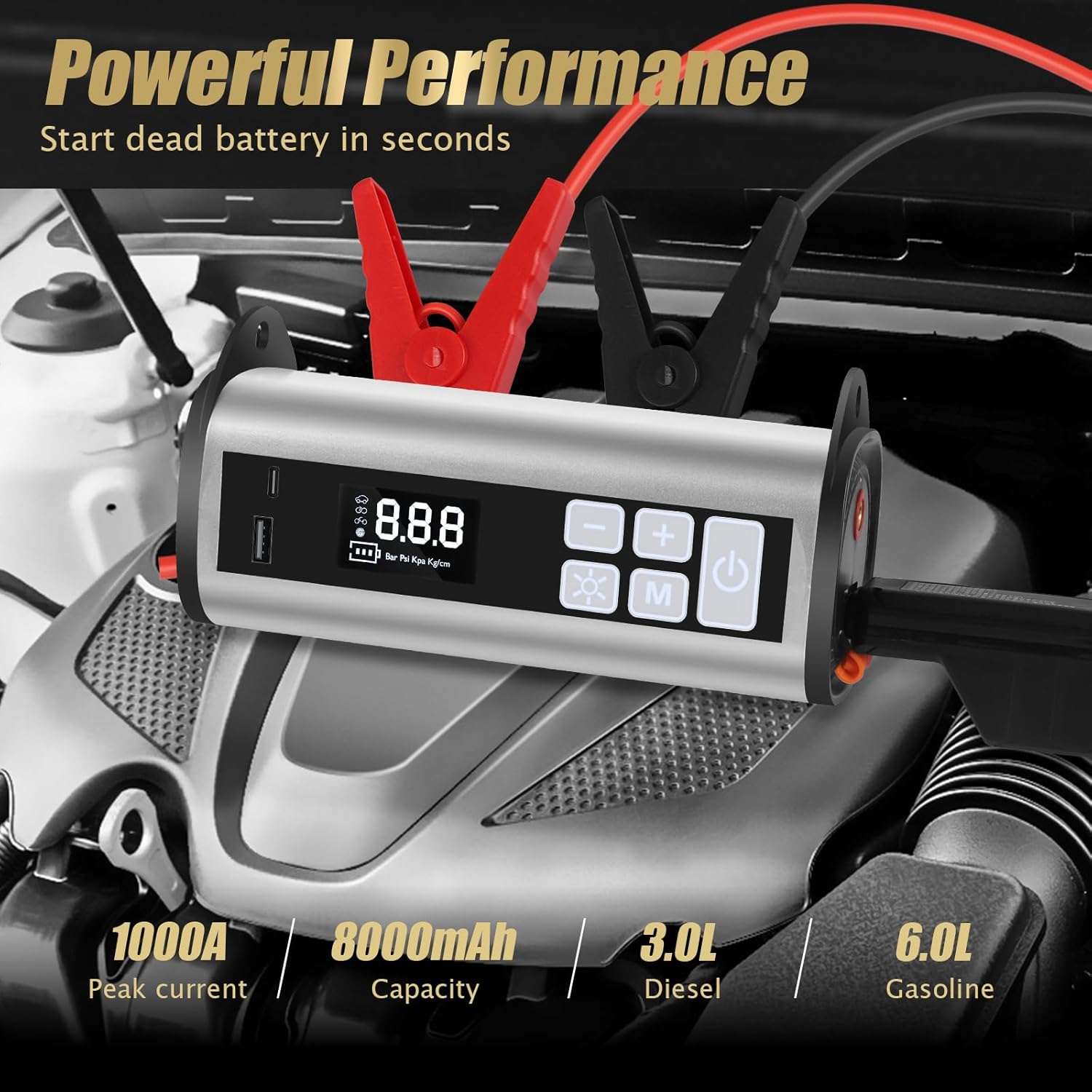 Jump Starter with Air Compressor - Image 3
