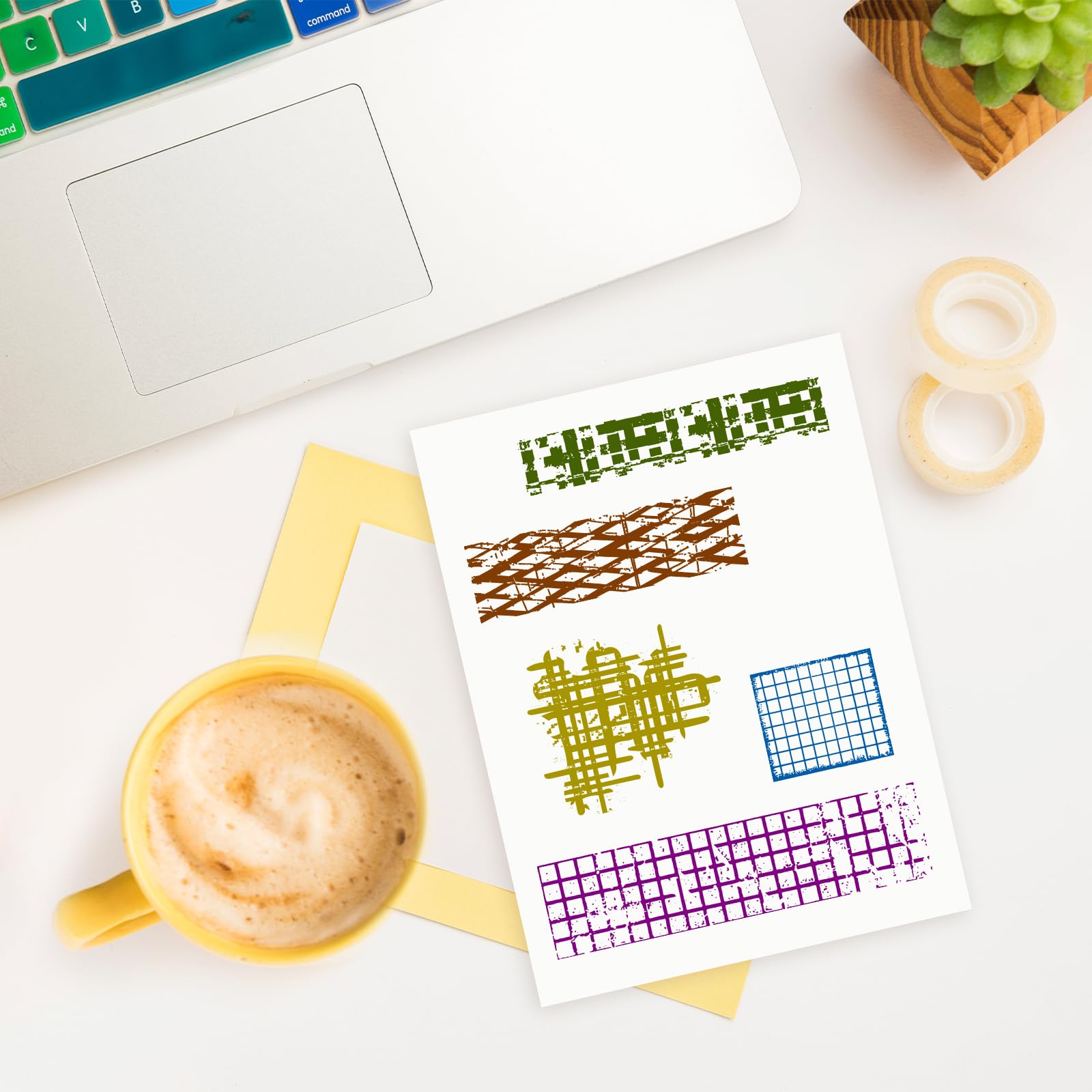 Vintage Grid Stamps for Scrapbooking & Card Making -5