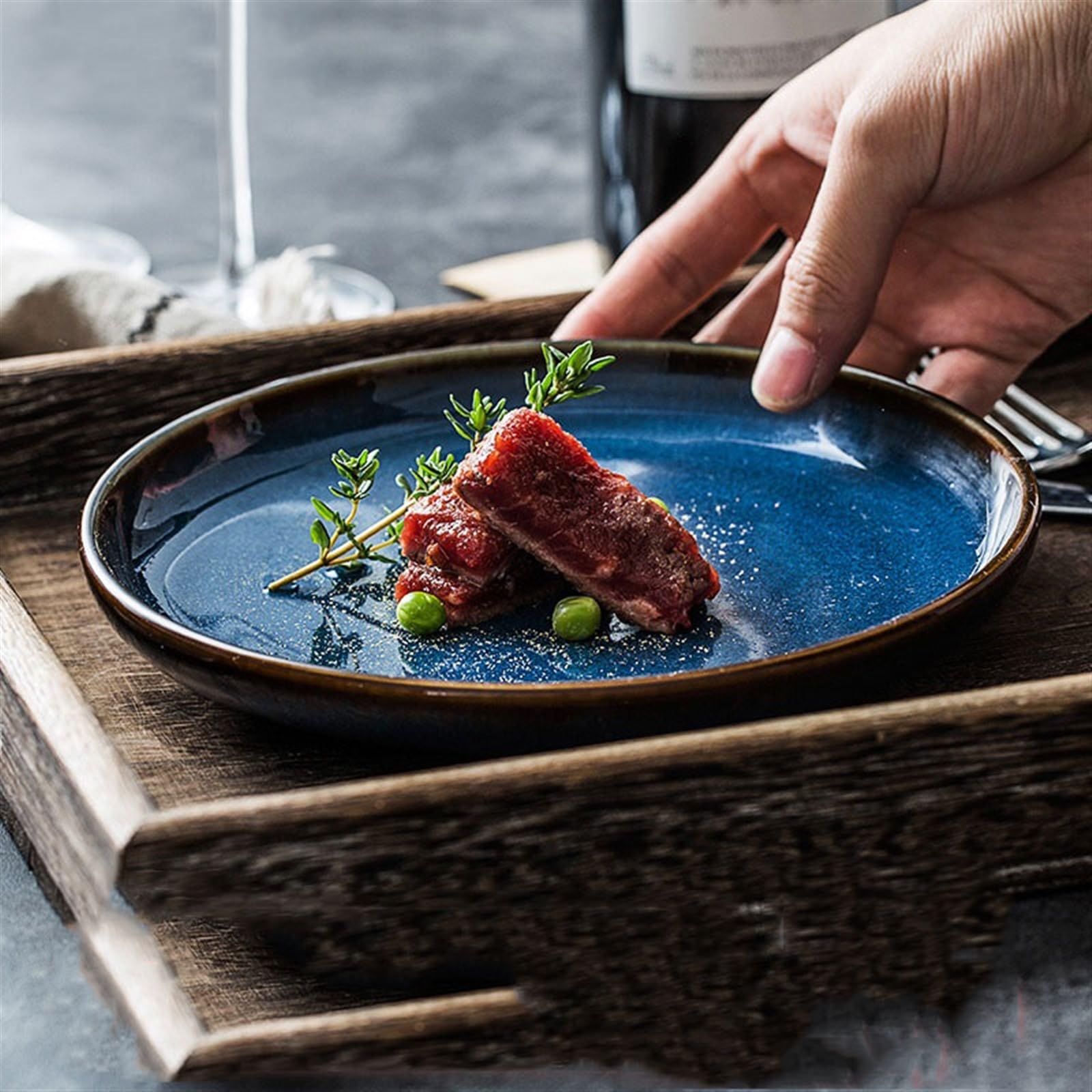 Talerze obiadowe Talerze ceramiczne Kreatywna zastawa stołowa Spersonalizowana restauracja hotelowa Talerz do steków Płytki płaski talerz Naczynia do serwowania Talerze obiadowe w restauracji rodzinne