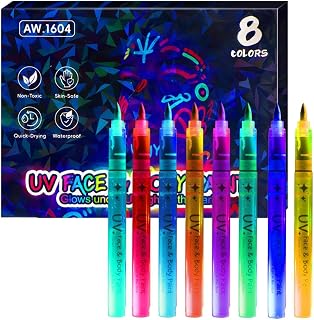 Glow In The Dark Markers Washable Body Painting Makeup | Temporary Neon Markers Glow in The Dark For Pre-Party Body Fabric Art