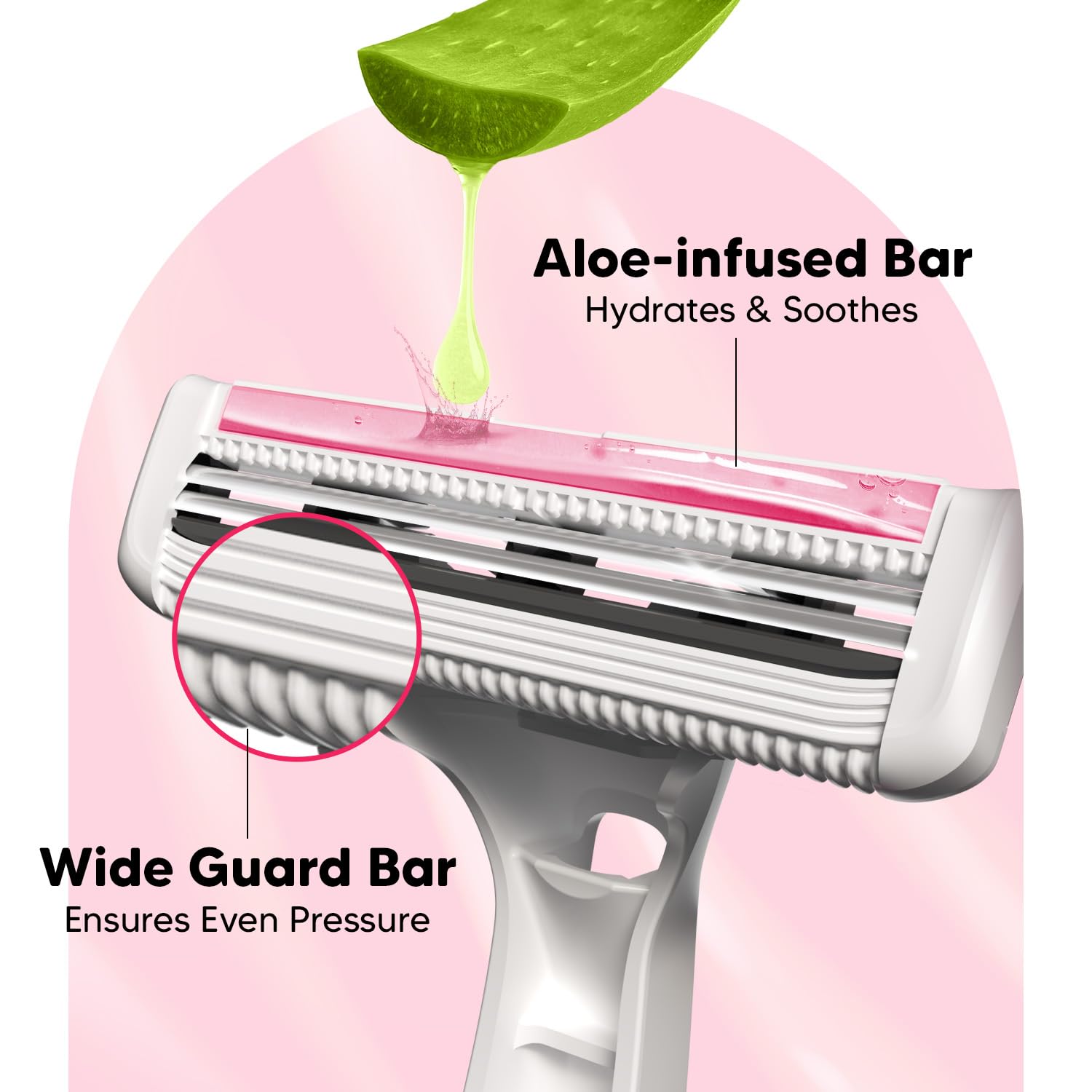 LetsShave Evior 2 Plus Disposable Razor for Women, Pack of 10, Rubber Grip Handle, Vitamin E Lubricating Strip, Full Body Hair Removal for Legs, Underarms & Bikini Line 2