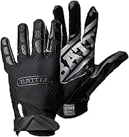 Battle Triple Threat Ultra Stick Wide Receiver Football Gloves - Ultimate Grip for Adult & Youth Players