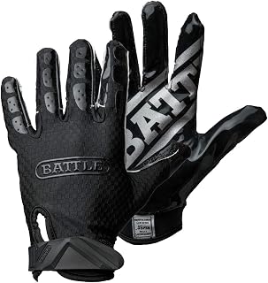 Battle Triple Threat Ultra Stick Wide Receiver Football Gloves - Ultimate Grip for Adult & Youth Players