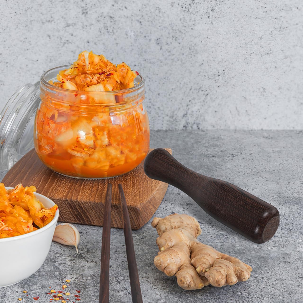 TOPBATHY Holzstößel 6.7 Zoll Zum Fermentieren Und Verdichten Von Sauerkraut Und Eingelegtem Gemüse Vielseitiger Fermentieren Stampfer Aus Holz Für Küchenhelfer Und Hausgemachte Fermentation