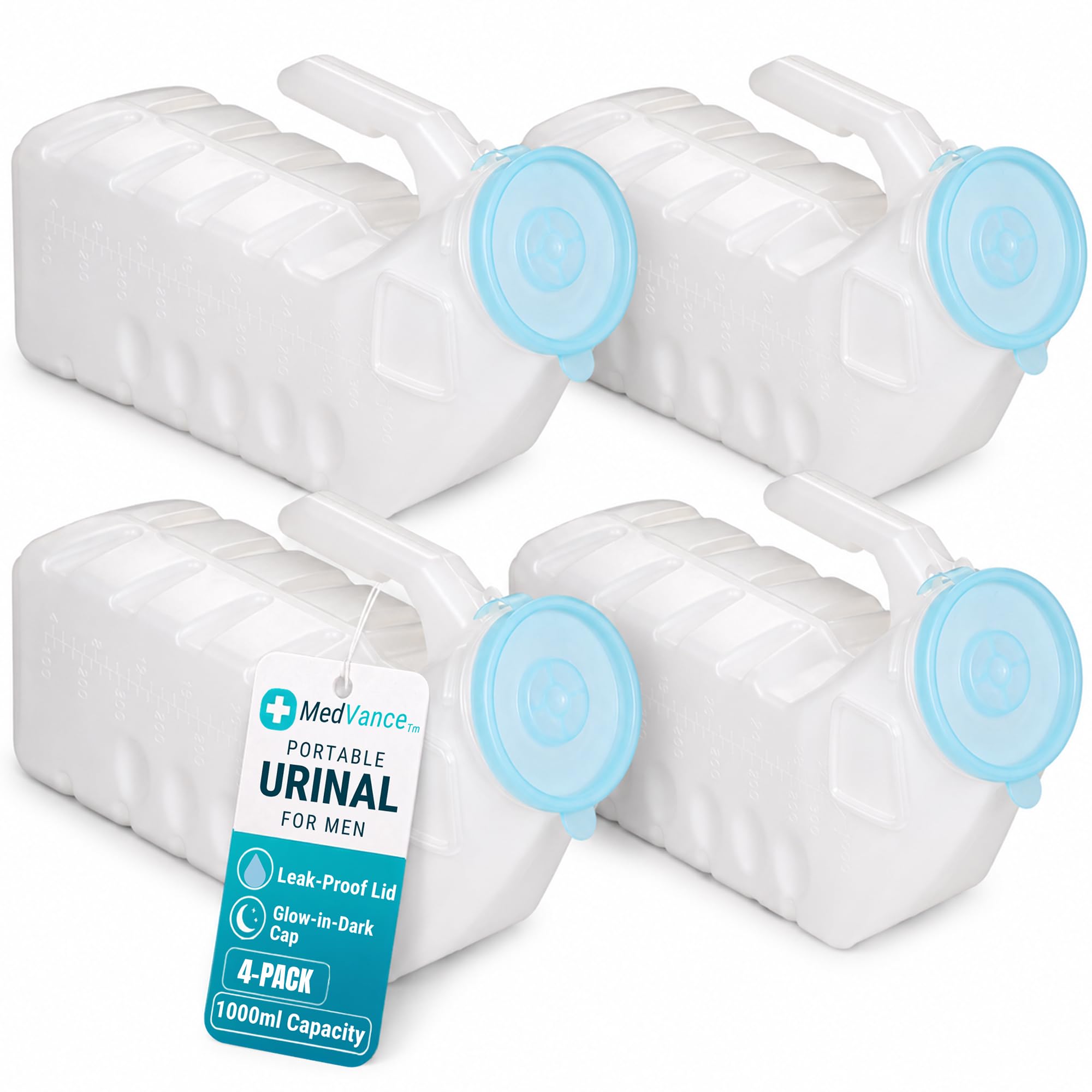 MedVance Male Urinals - Spill-Proof & Glow in the Dark -10