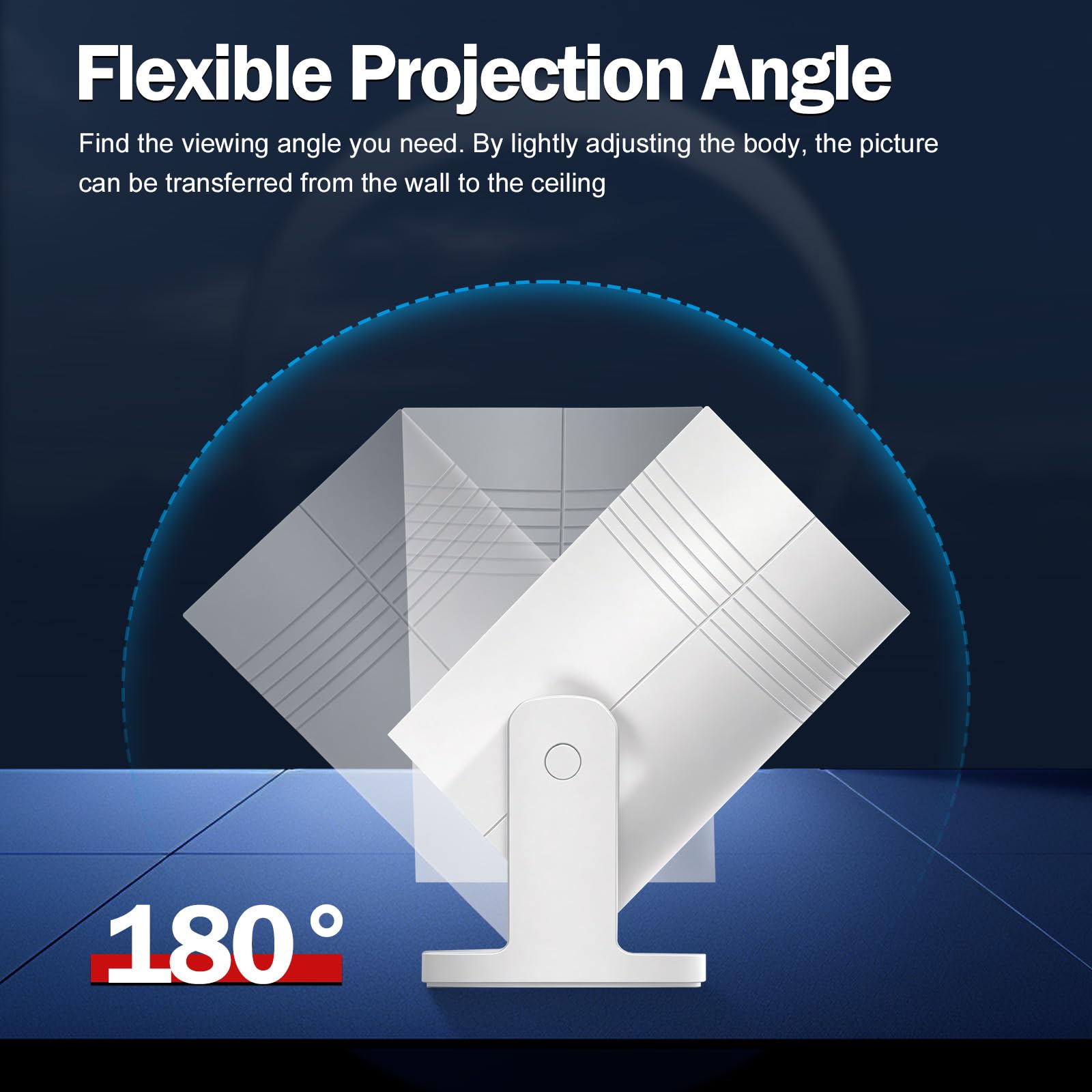 Wireless Mini Projector with WIFI 6 and Bluetooth, 4K 1080P Support Portable Projector 180° Rotatable. 17"-130" Screen Video Projector. Compatible for Smartphone, Laptop, PC(Q6 mate) — view 8