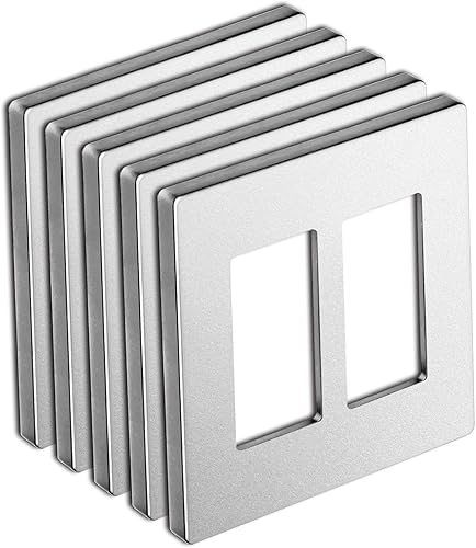 Vista 14 de BESTTEN Placa de pared de 5 bandas marrón mate sin tornillos, cubierta de salida para decoradores, Serie USWP8 de la Colección Signature, H4.69” x