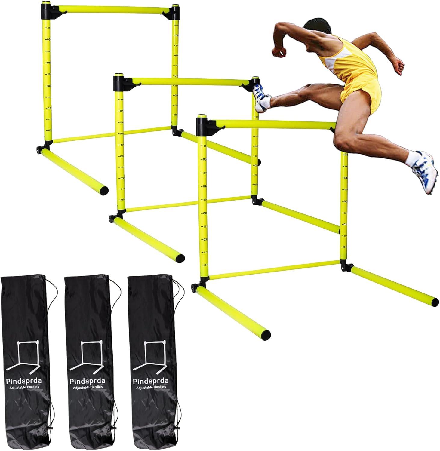 Adjustable Hurdles with Carring Bags, Detachable Agility Training Equipment with Scale, Football Practice Hurdle, Indoor & Outdoor Jumping Speed Hurdles for Athletes, Soccer, Basketball 3