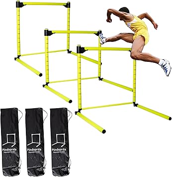 Adjustable Hurdles with Carring Bags, Detachable Agility Training Equipment with Scale, Football Practice Hurdle, Indoor & Outdoor Jumping Speed Hurdles for Athletes, Soccer, Basketball