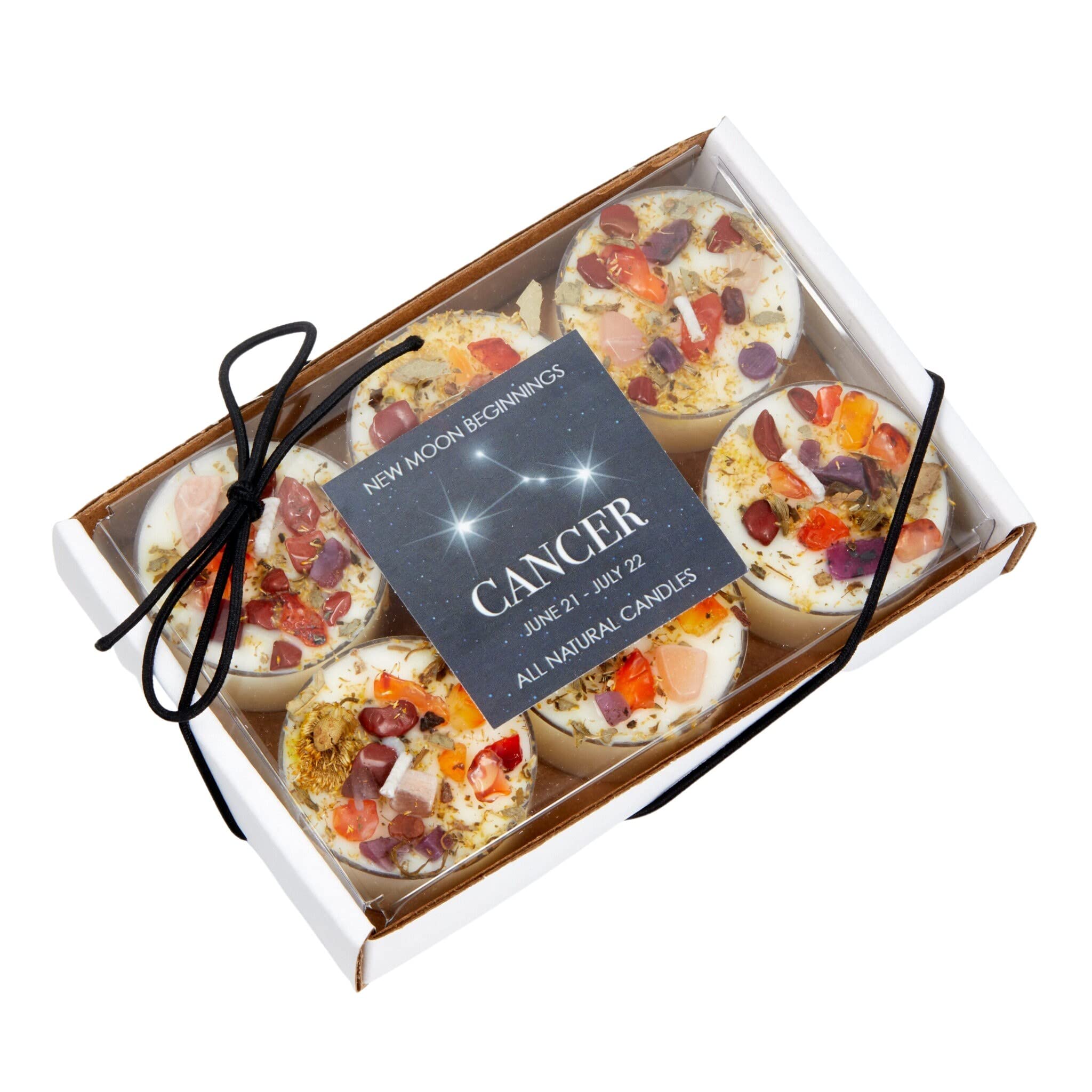 Cancer Zodiac Candle (Jun. 21 - Jul. 22) - Soy Candle - All Natural Aromatherapy Candle - Cancer Horoscope Candle - Set of 6 Tealights