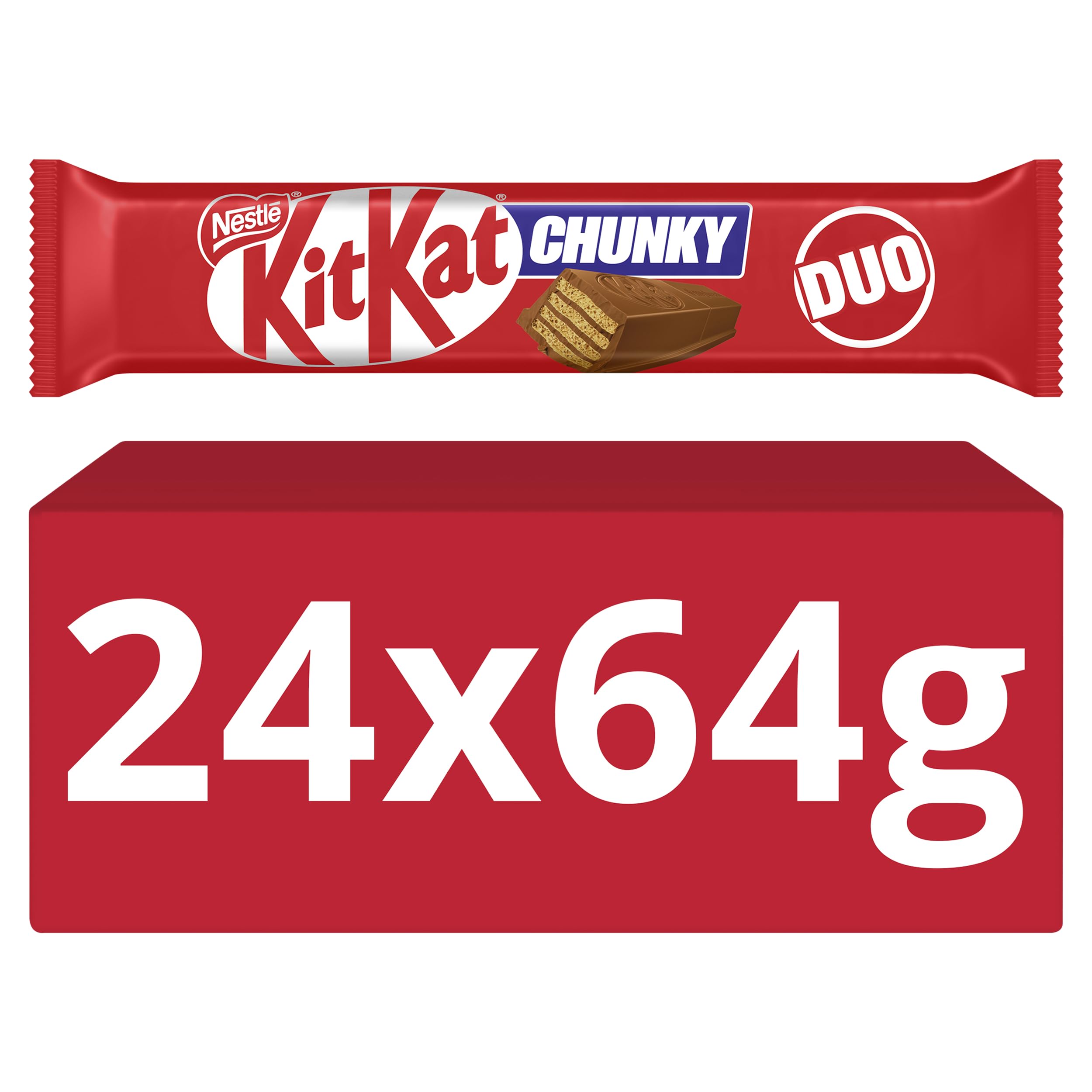 KitKatChunky Duo Milk Chocolate Bars, 24 x 64 gRainforest AllianceRainforest AllianceRainforest AllianceRainforest Alliance