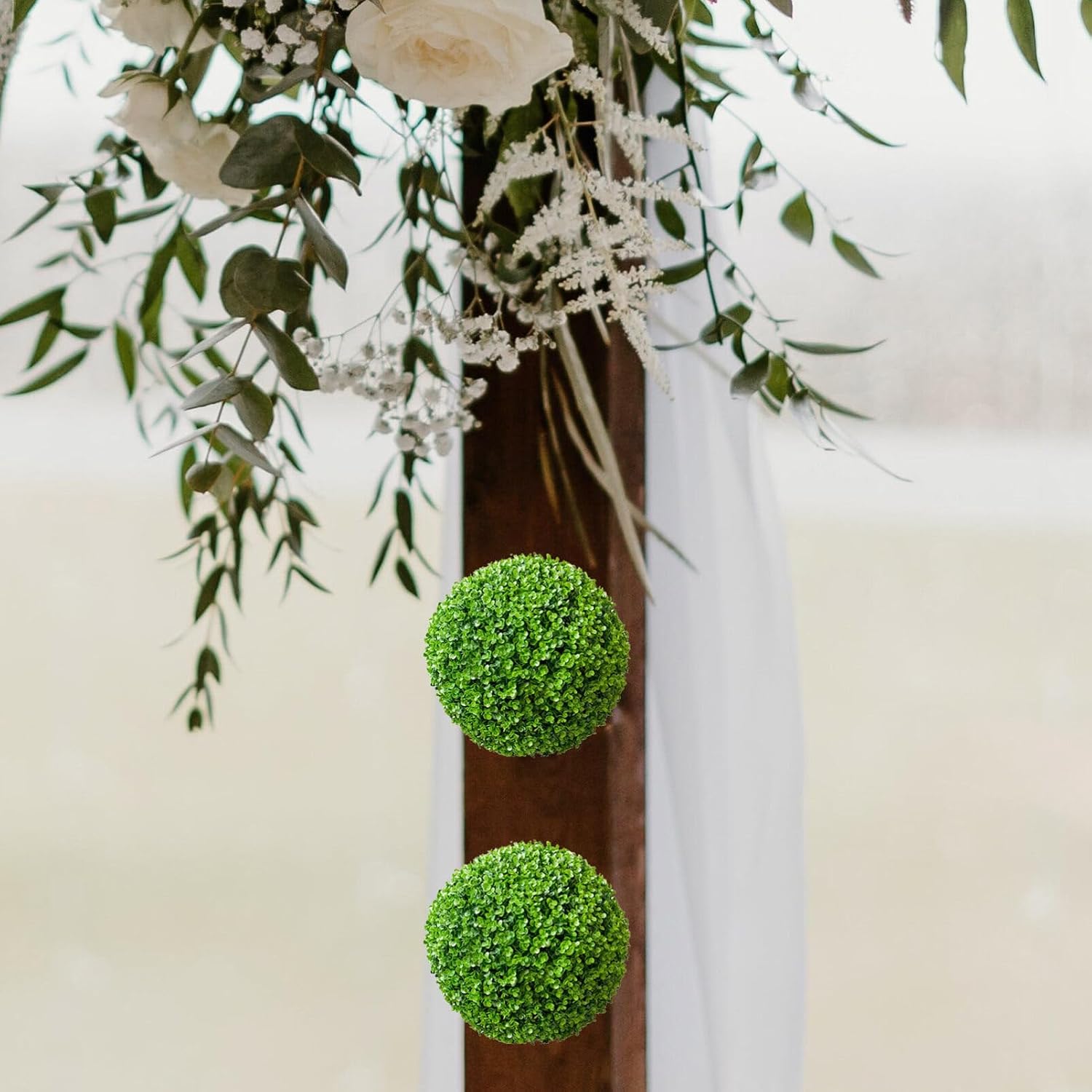 Xmas 10pcs Faux Grass Ball Frame Rack Plastic Wedding Supplies image 3