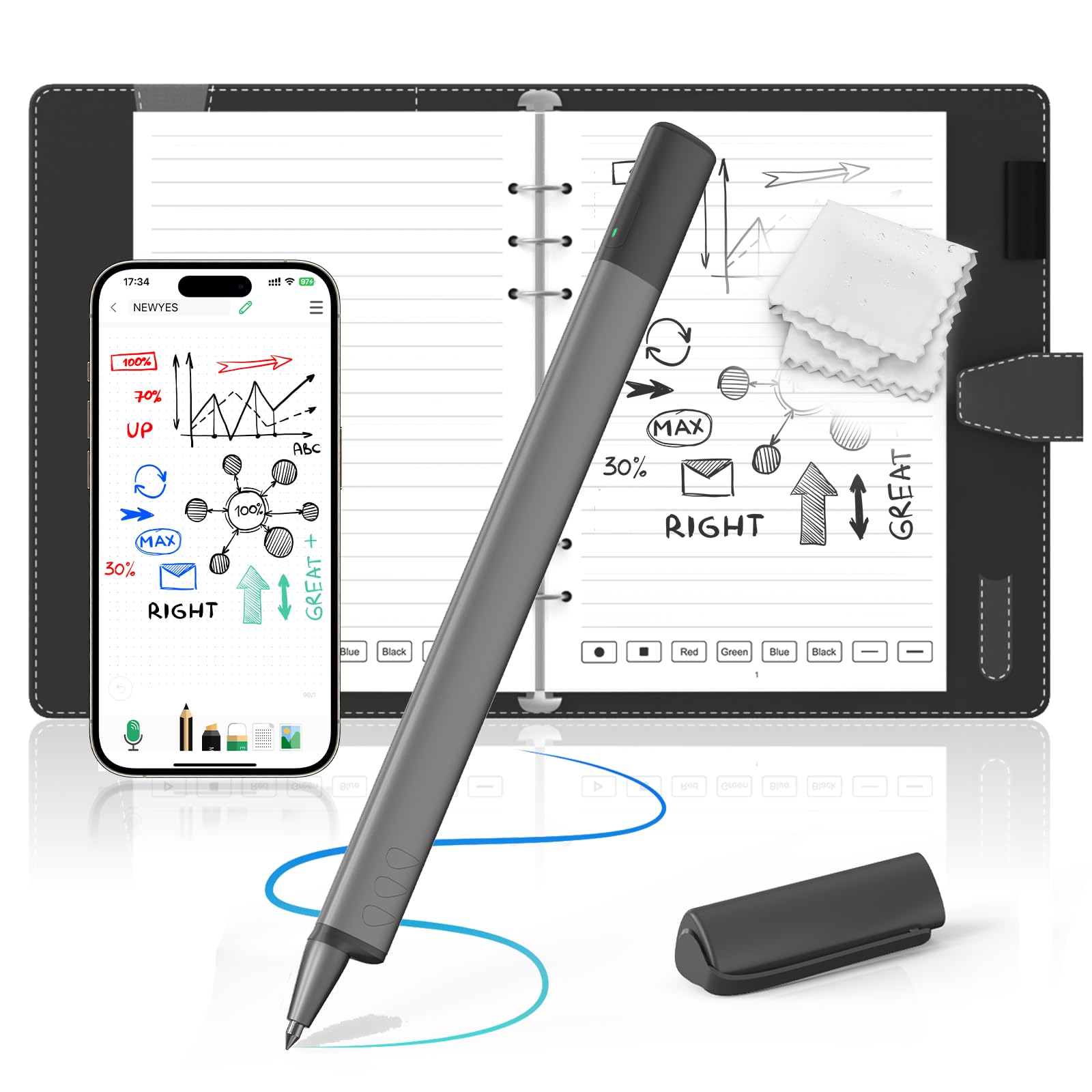 NEWYES syncpen 4 スマートペン 電子ノート 楽天市場】sync pen 4 スマートペン 電子ノート インク消せる 66言語