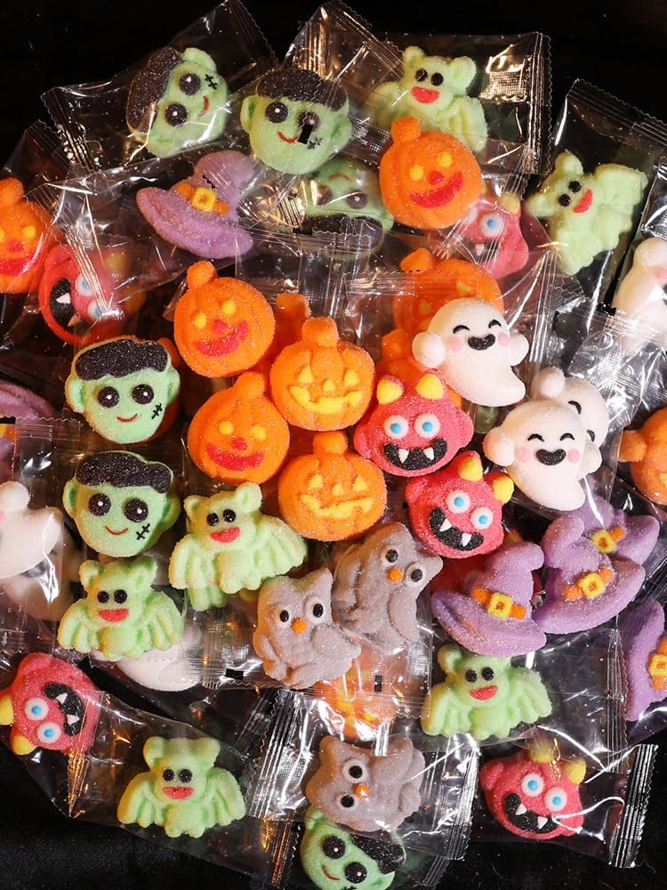 ハロウィン お菓子 個包装 お菓子 詰め合わせ ギフト - ハロウィン 限定 飴 個包装 カボチャの頭のキャラクターがかわいいマシュマログミ（320g/40袋）