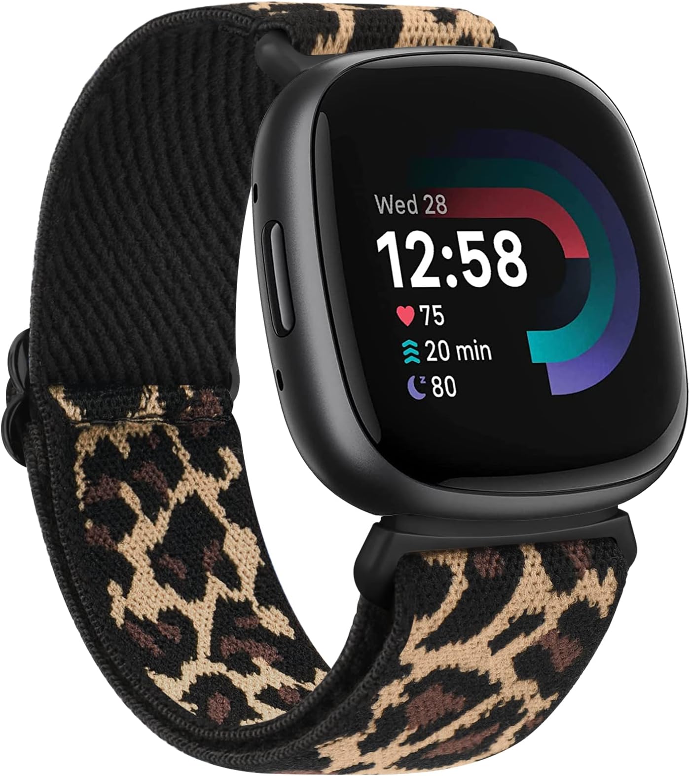 Straps Compatible with Fitbit Versa 4/3/Sense 2, Soft Elastic Nylon Sport Replacement Band for Women & Men