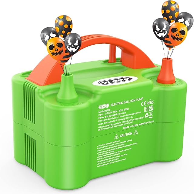 Balloon Pump, Dr.meter Electric Balloon Pump Dual Nozzle High Power for Decorations, Party, Wedding, Birthday, Promotional Activities
