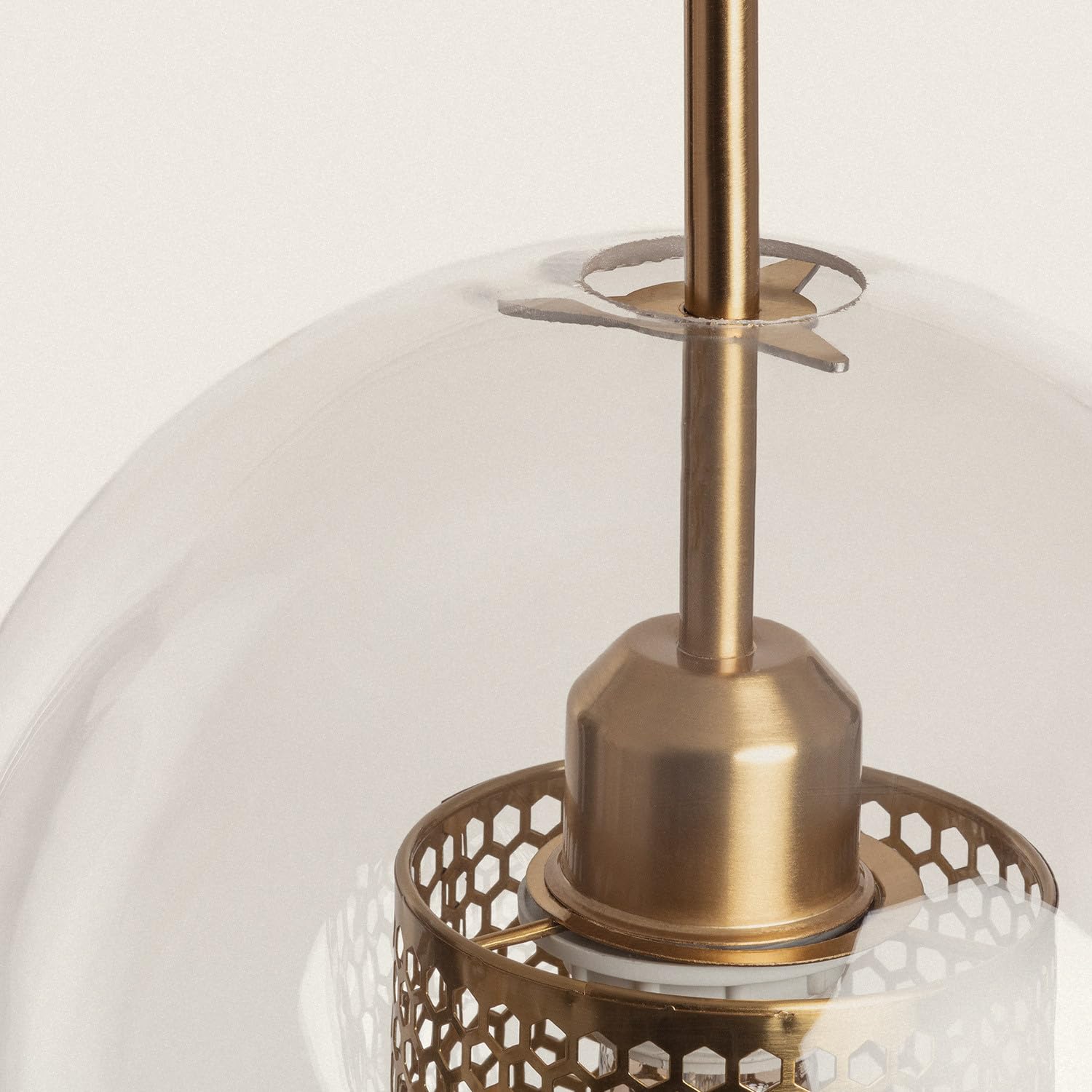 Suspension Métal Verre Lautrec 6 Abat-jours Doré - Design Moderne Réglable E27