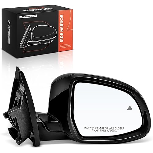 A-Premium Passenger Side Power Door Mirror - Compatible with BMW G01 Series X3 2018-2024 - Heated Power Folding Smooth Black Outside Rear View Mirror w/Turn Signal Blind Spot Detection