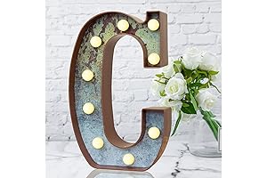 LED Marquee Letter C - Industrial Vintage Rust Metal Effect