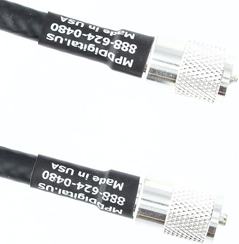 MPD Digital RG8U-UHF-8 Hecho en los Estados Unidos RG-8U - RG213 Trenza de cobre HF VHF RF RF UL Listado Cable coaxial con conectores macho PL-259
