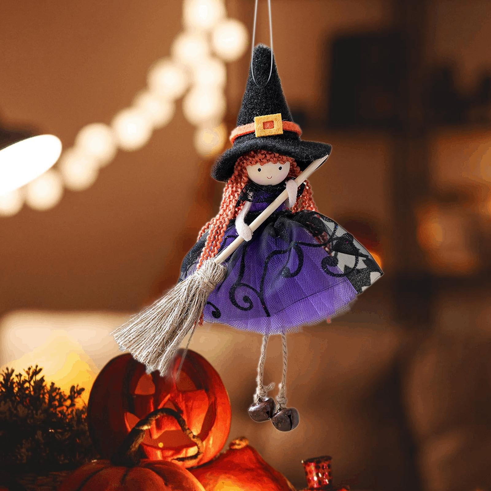 Muñeca de Bruja de Cocina Hecha a Mano, Colgante de Bruja de Halloween, Figura Coleccionable aterradora para Fiestas, Ventanas, jardín, Patio, al Aire Libre, casa encantada, Cocina, Pared de