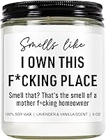 Younift Funny Lavender Vanilla Scented Soy Candle - Hilarious Housewarming Gift for New Homeowners, Women, Men, Couples - 9oz Reusable Jar, 50hr Burn