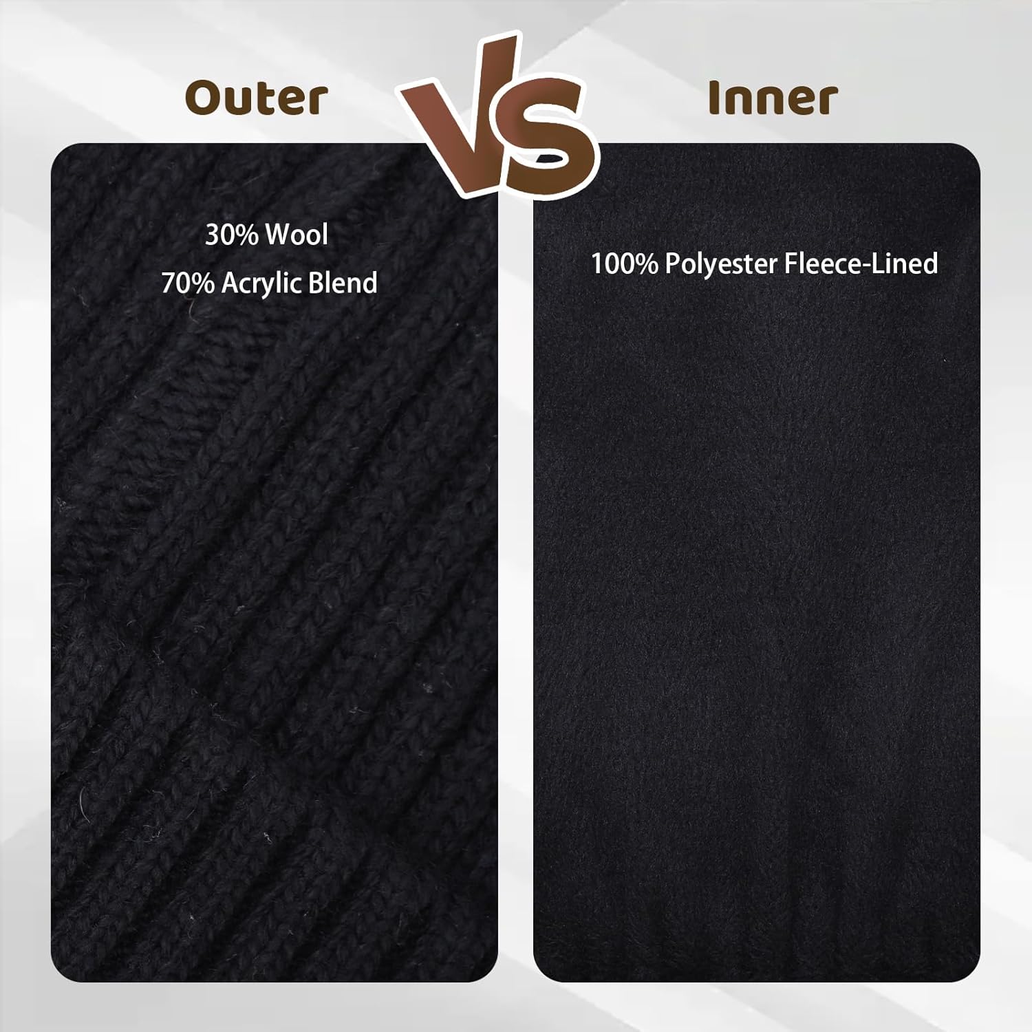 Lanpet Winter Beanie Hat for Men and Women, Thick Fleece Lined Beanie Outdoor Warm Knit Hat for Cold Weather - Image 3