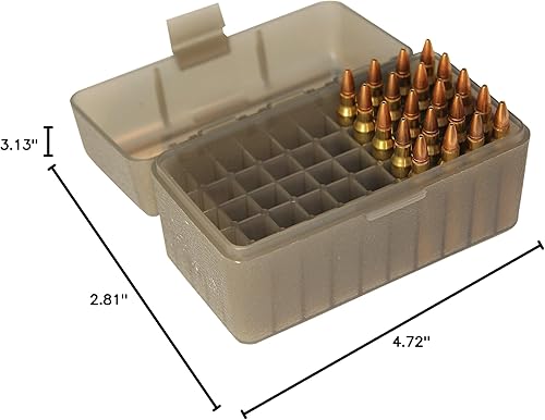 Miniatura 5 de MTM Caja de munición para rifle redondo 50, 17, 204, 223, 5.56x45, 6x47, marrón, pequeña